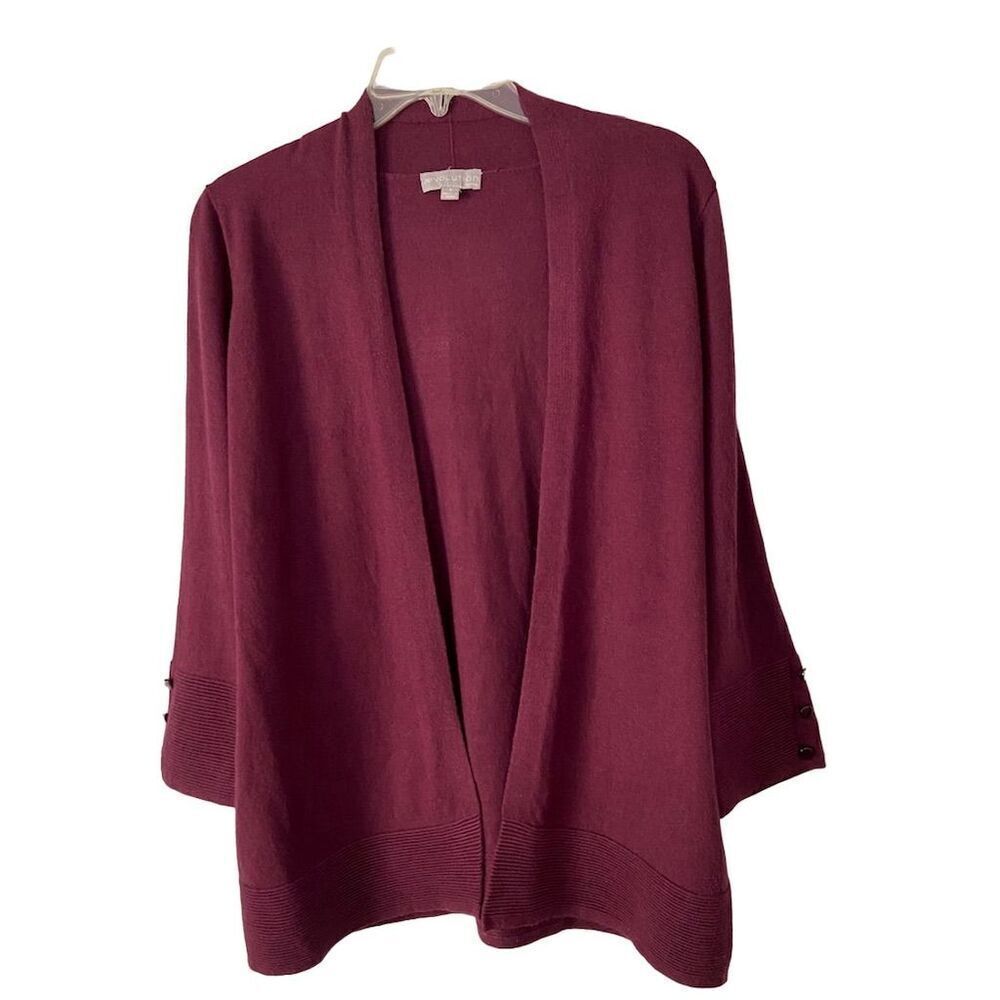 Evolution Open Cardigan Sweater Dark Burgundy Size S​
